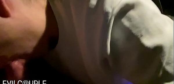  CUM on my Face while Driving and Licking it with my Huge Tongue (after Blowjob)